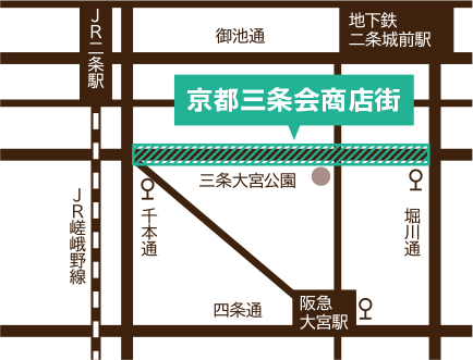 5京都三条会商店街　地図